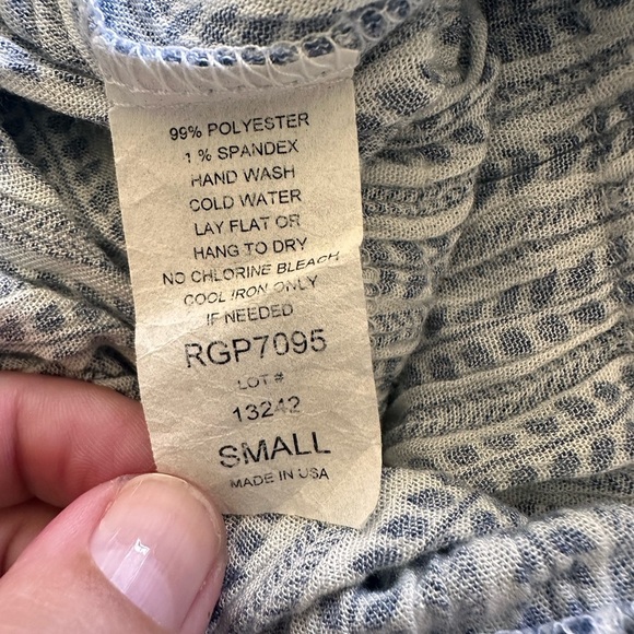 Elan Strapless Wide-Leg Jumpsuit – Size Small – Navy & White Boho Stripe Print - Picture 6 of 7